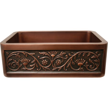 Whitehaus Rectangular Undermount Sink W/ A Sunflower Design Front Apron, Brnz WH3020COFCSF-OBS